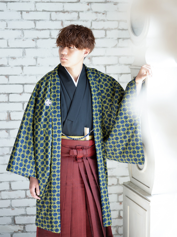リP♡羽織袴 レッド×ブラック桜｜男性羽織袴｜須磨パティオ店｜オトナ衣装