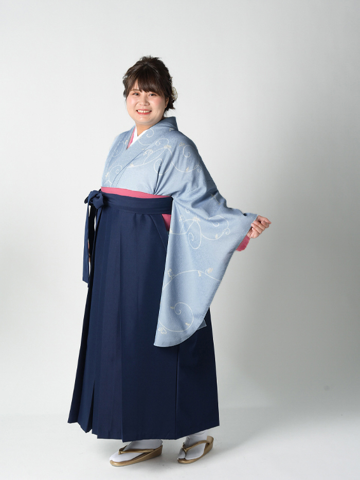 袴レンタル｜卒業式｜プラスサイズ 17号～33号 全国宅配｜銀ネズ 唐花