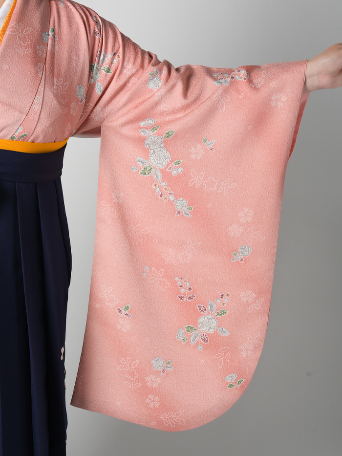 7-132)馬乗袴 2尺2寸 桜柄 オレンジ 金 流水 袴 金襴袴 男性袴 馬乗り