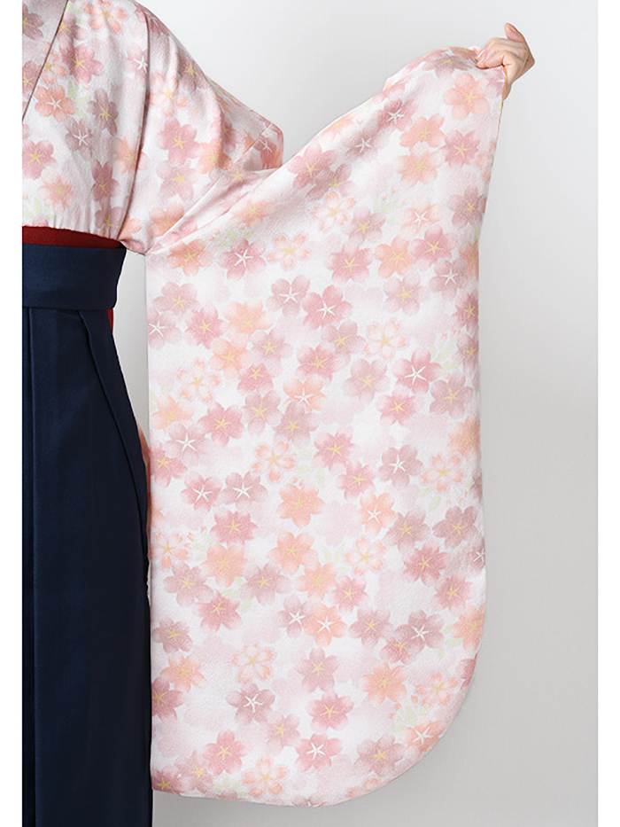 袴レンタル｜卒業式｜二尺袖 着物のみ｜桜づくし ピンク