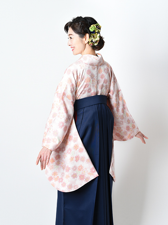 袴レンタル｜卒業式｜トールサイズ二尺袖 着物のみ｜桜づくし ピンク