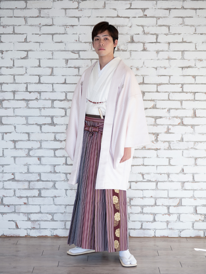 紳士 着物 羽織 身丈136 身長160〜170 （レンタル】メンズ着物 