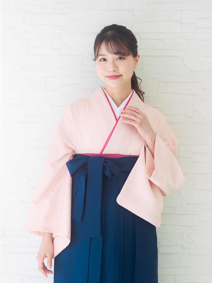 袴レンタル｜卒業式｜先生・教員用 着物のみ｜色無地サーモンピンク