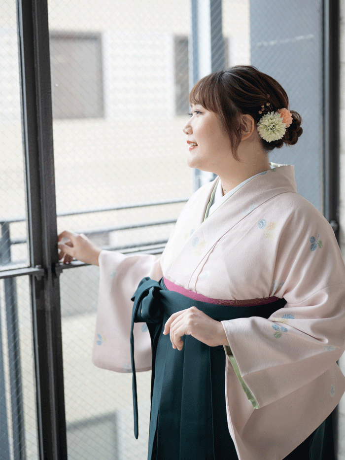 先生用卒業レンタル袴の柄アップ
