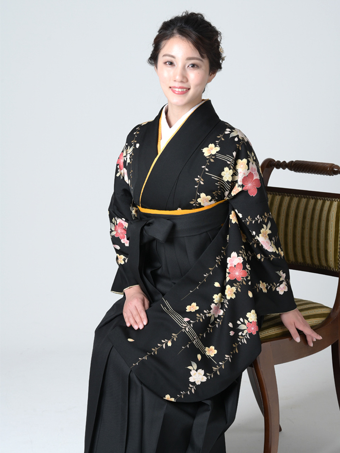 先生用卒業レンタル袴の柄アップ