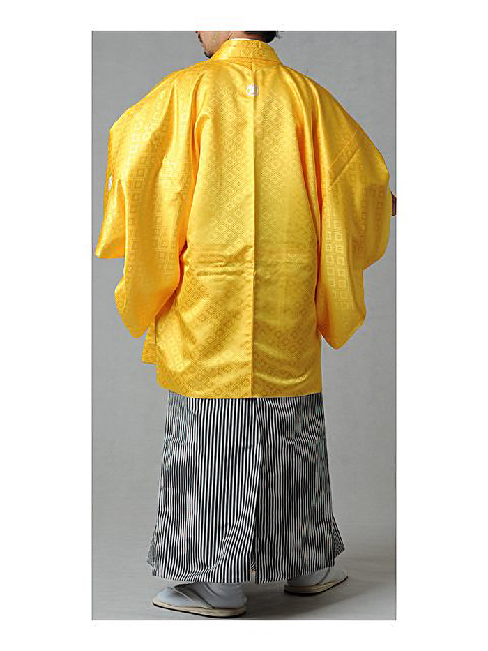成人式｜二十歳の集い｜紋付袴レンタル｜全国宅配｜黄色無地＋