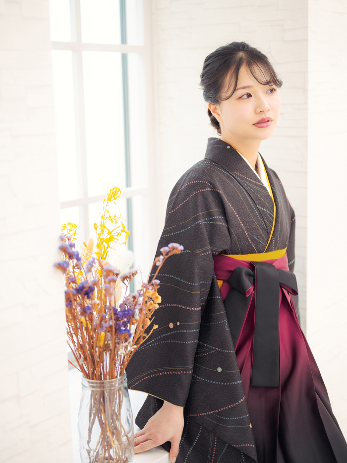 先生用卒業レンタル袴の柄アップ