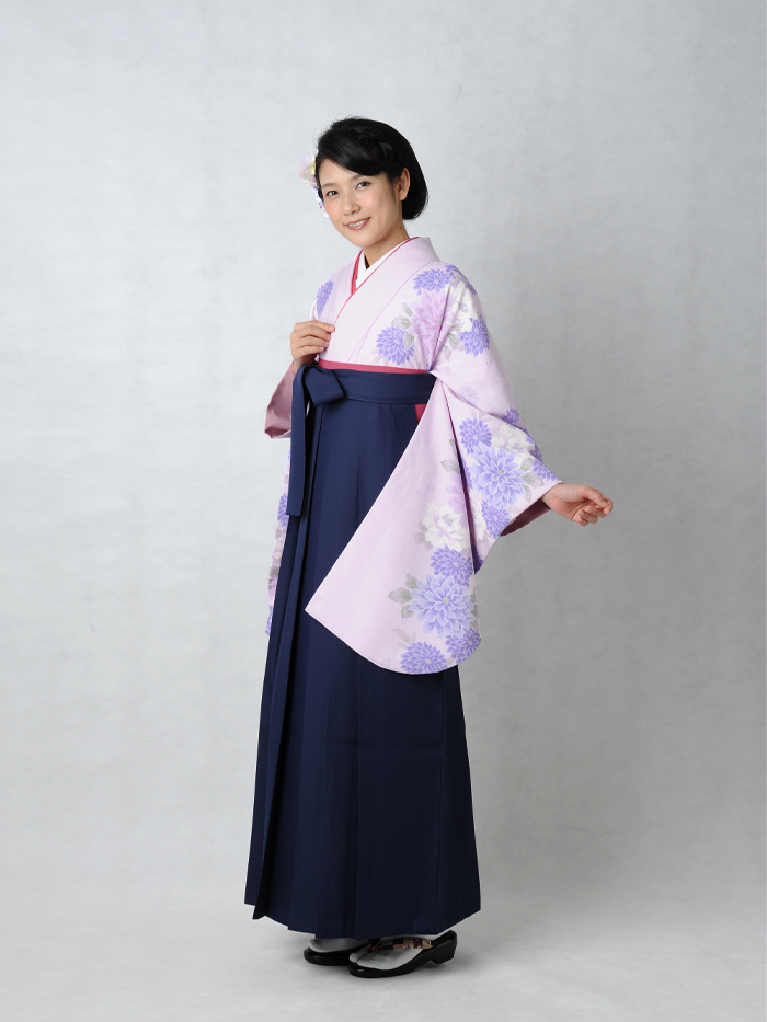 メンズ着物 Call 紺色金色花柄着物 作