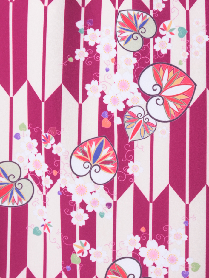 袴レンタル｜卒業式｜プラスサイズ 17号～33号｜矢絣 葵に桜