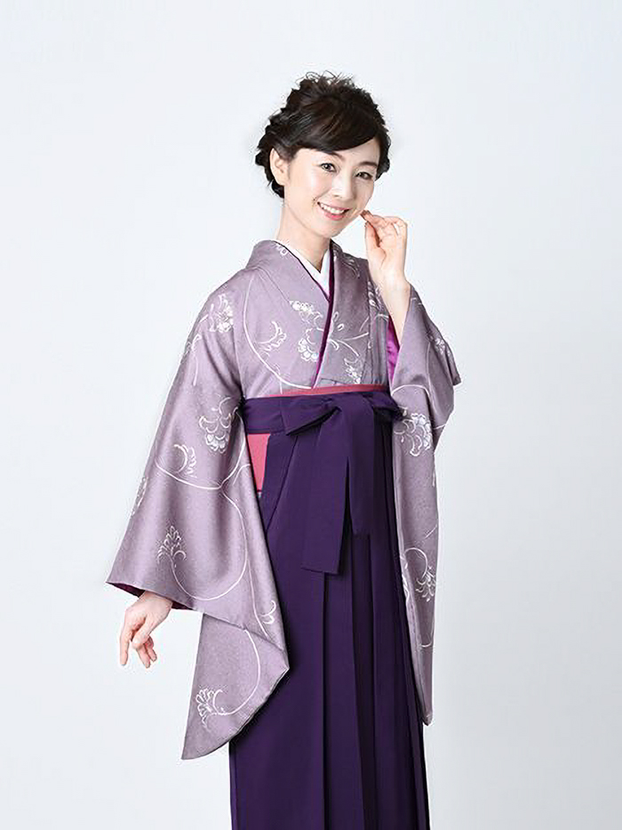 卒業袴 着物 二尺袖 袴 2点セット 仕立て上がり 無地 赤 紫 g267 卒業